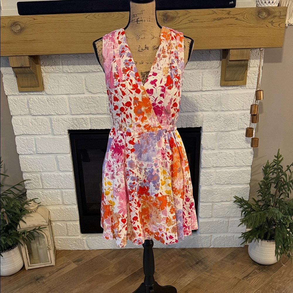🆕 10 Crosby Derek Lam Multicolor Floral Midi Dress Size 6